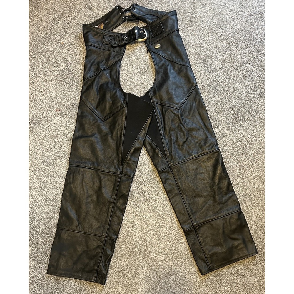 Harley Davidson Leather Riding Chaps Women's Size Large USA Made